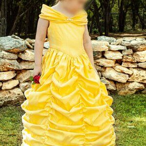 Little Girl Belle Dress Costume Storybook Princess Beauty Ballgown, size 5-6